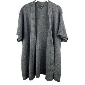 Talbots Women's Sweater Open Cardigan 1XP Gray Sequins Fairy‎ Sparkle Wool Blend